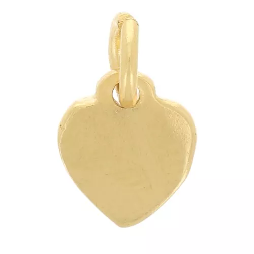7x6mm Mini heart charm with open ring - 3-micron gold-plated x1