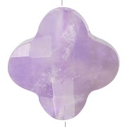 13mm faceted clover gemstone bead - Amethyst x1|raw }}