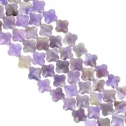 13mm faceted clover gemstone bead - Amethyst x1