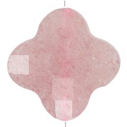13mm faceted clover gemstone bead - Strawberry Quartz x1