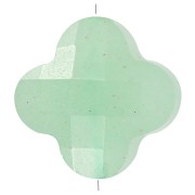 13mm faceted clover gemstone bead - Aventurine x1|raw }}