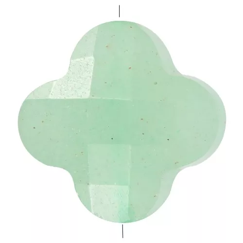 13mm faceted clover gemstone bead - Aventurine x1