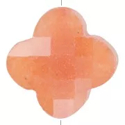 13mm faceted clover gemstone bead - orange Aventurine x1