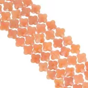 13mm faceted clover gemstone bead - orange Aventurine x1