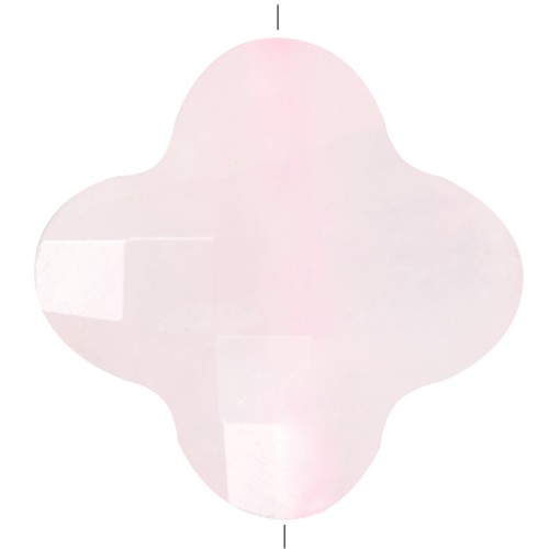 13mm faceted clover gemstone bead - Rose Quartz x1