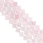 13mm faceted clover gemstone bead - Rose Quartz x1