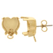 11x10mm PureCrystal Heart Stud Earrings - Gold Tone x2|raw }}