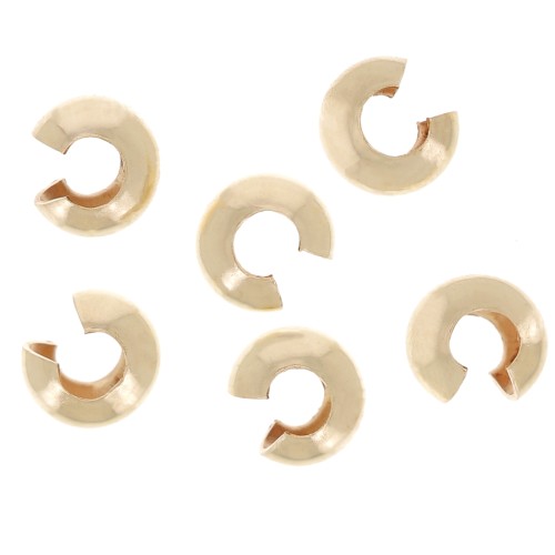 4mm Crimp bead covers - Gold Filled x100