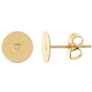 Disc Earstuds 8 mm - 304 Stainless Steel Gold x20|raw }}