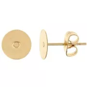Disc Earstuds 8 mm - 304 Stainless Steel Gold x20