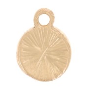 7mm round charm with rhinestones - Gold - Black x1