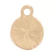 7mm round charm with rhinestones - Gold - Cognac x1