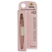 Round tip Tulip needle for seed beads size 15/0 0,35x47,5 mm (N°12) x2|raw }}