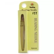 Round tip Tulip needle for seed beads size 15/0 0,41x48,5 mm (N°11) x4