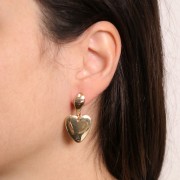 16x7mm irregular drop studs with closed hoop - Silver Tone x2