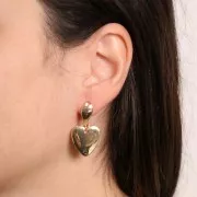 16x7mm irregular drop studs with closed hoop - Silver Tone x2