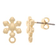 9.5mm Flower earstuds with closed ring - Gold Tone x2|raw }}