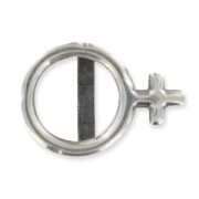 Irregular slider women symbol 19,5mm Antique Silver Plating x1