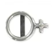 Irregular slider women symbol 19,5mm Antique Silver Plating x1