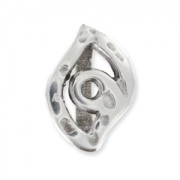 Irregular slider Lucky eye 12mm Antique Silver Plating x1
