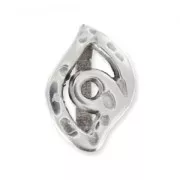 Irregular slider Lucky eye 12mm Antique Silver Plating x1