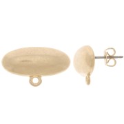 9x20mm Oval earstuds with closed hoop - Vintage gold x2|raw }}