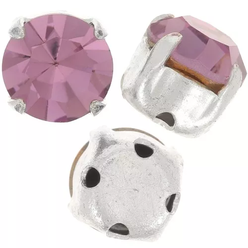 Chatons montés 4mm Light Rose x10