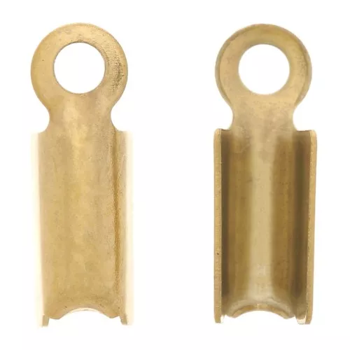 304 stainless steel crimp ends for 2mm cord - gold x4