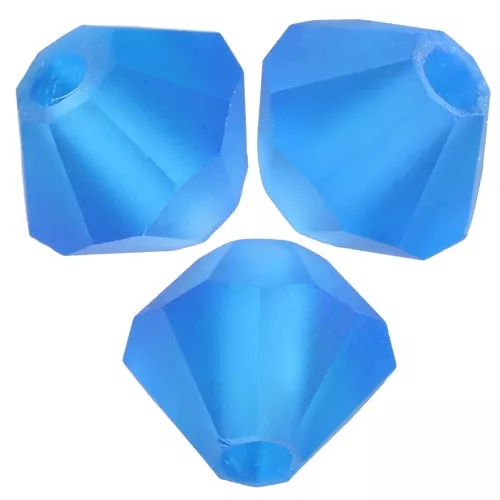 4mm Preciosa bicones beads - Rondelle Bead - Capri Blue Matt x30