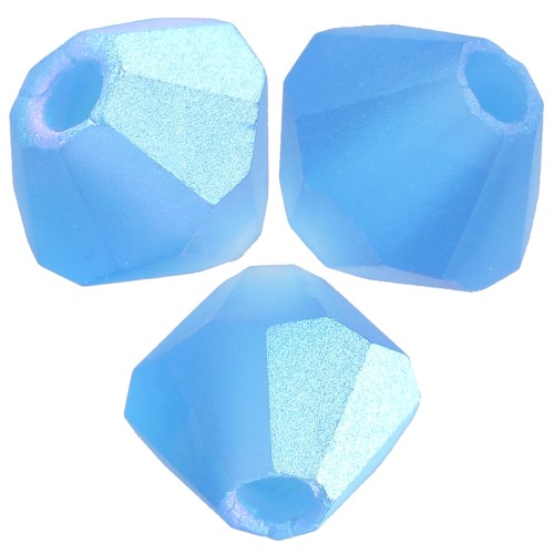4mm Preciosa bicones beads - Rondelle Bead - Capri Blue AB Matt x30