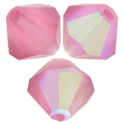 4mm Preciosa bicones - Rondelle Bead - Indian Pink AB Matt x30