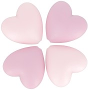 19x20mm Silicone heart beads for pacifier attachment - Multi pink x4