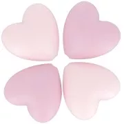 19x20mm Silicone heart beads for pacifier attachment - Multi pink x4