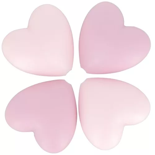19x20mm Silicone heart beads for pacifier attachment - Multi pink x4