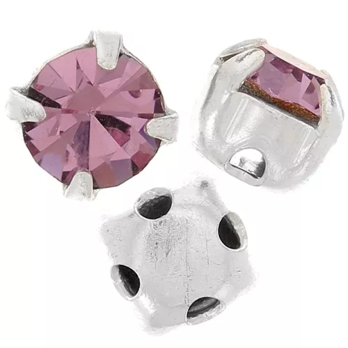 Chatons montés 4mm Light Amethyst x10