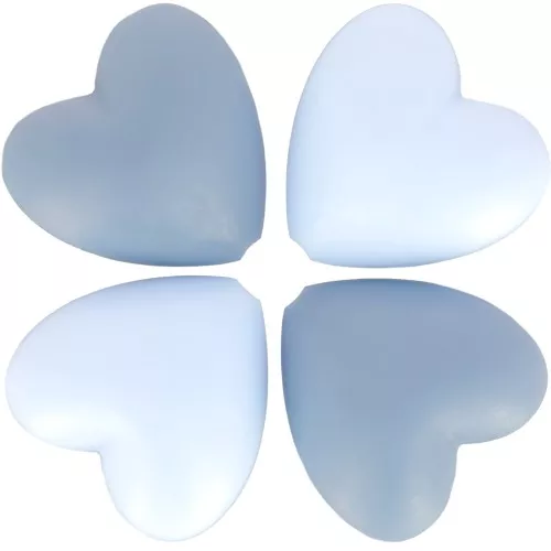 19x20mm Silicone heart beads for pacifier attachment - Multi blue x4