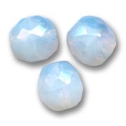 Fire Polished faceted round beads 10mm White Opal x10