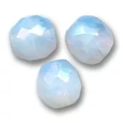 Fire Polished faceted round beads 10mm White Opal x10