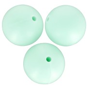 15mm Round silicone beads for pacifier attachment - Mint x3