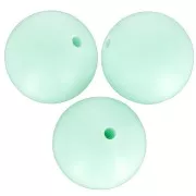 15mm Round silicone beads for pacifier attachment - Mint x3