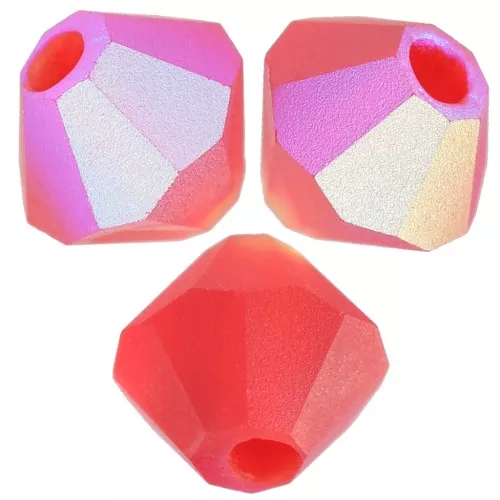 4mm Preciosa bicones - Rondelle Bead - Light Siam AB Matt x30
