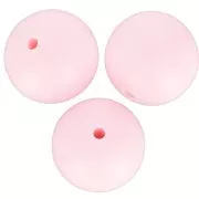 15mm Round silicone beads for pacifier attachment - Layette Pink x3