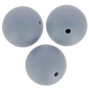 15mm Round silicone beads for pacifier attachment - Dark grey x3