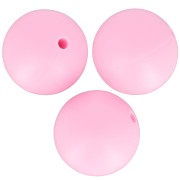 15mm Round silicone beads for pacifier attachment - Pink x3