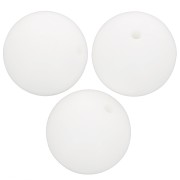 15mm Round silicone beads for pacifier attachment - White x3|raw }}