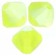 4mm Preciosa bicones - Rondelle Bead - Limecicle AB Matt x30