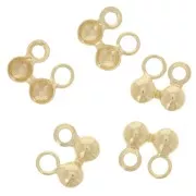Knot cover 3 mm with closed ring - 925 Sterling Silver Fine gold plated x5