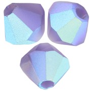 4mm Preciosa bicones beads - Rondelle Bead - Deep Tanzanite AB Matt x30