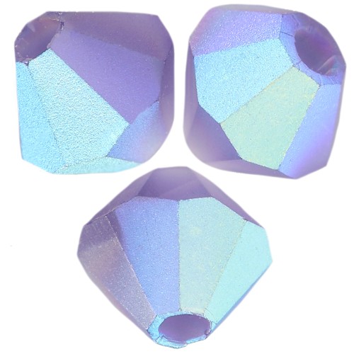 4mm Preciosa bicones beads - Rondelle Bead - Deep Tanzanite AB Matt x30