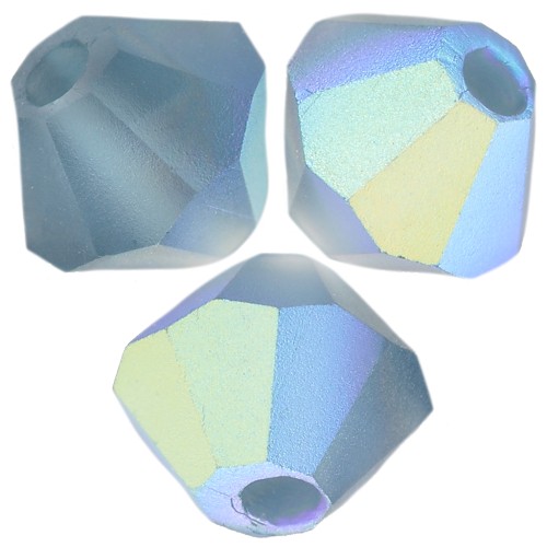 4mm Preciosa bicones beads - Rondelle Bead - Montana AB Matt x30